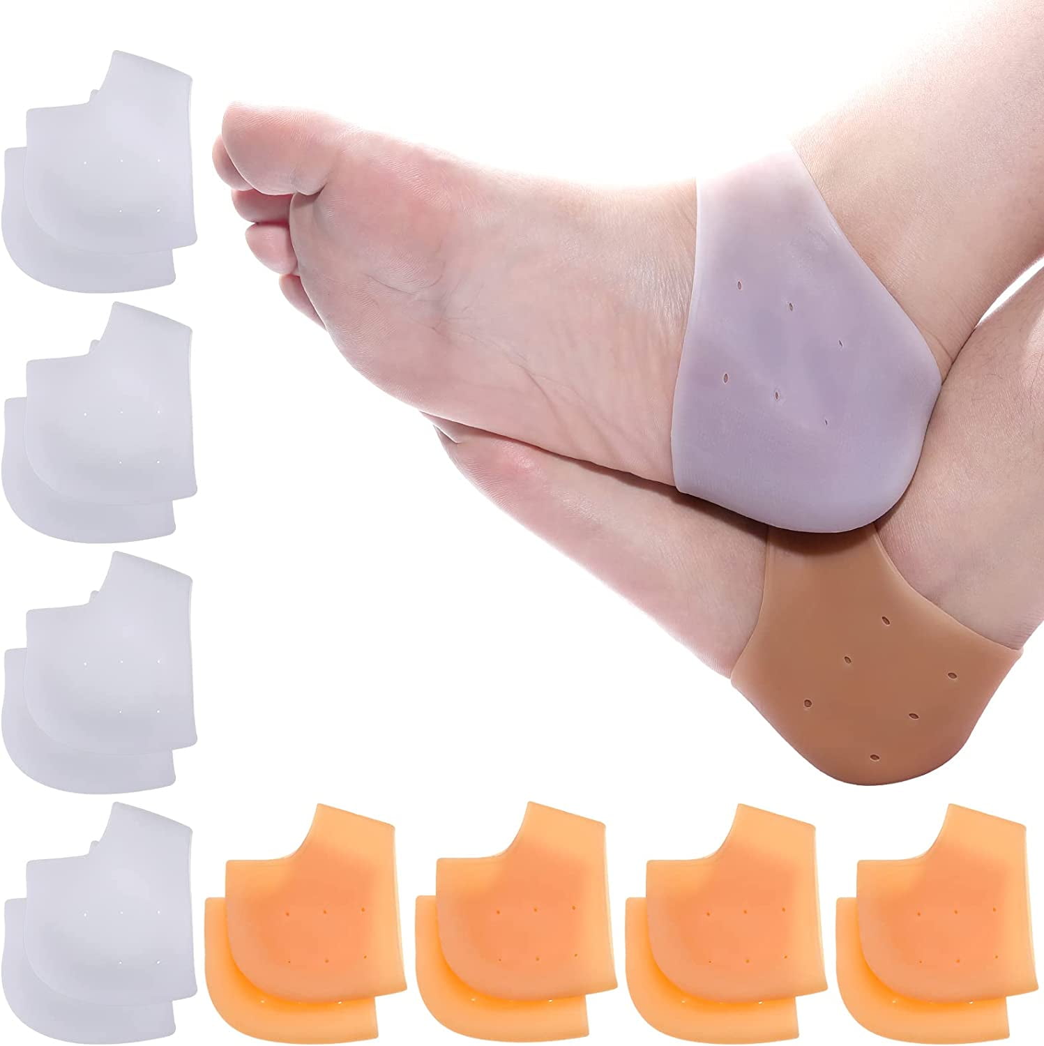 Gel Heel Protectors Pads Silicone Heel Cups Cushion for Heel Pain ...