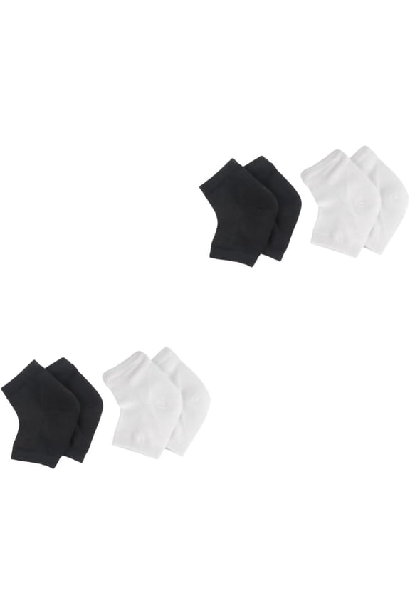 Gel Heel Socks 4 Pairs Gel Heel Socks Moisturizing Socks Heel Absorbers Protector Protective Case Breathable Casual Socks Men and Women Heel Sleeves Heel Protector Heel Absorbers