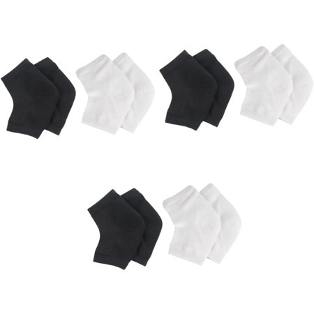 Gel Heel Socks 6 Pairs Gel Heel Socks Heel Protector Heel Absorbers Protective Case Breathable Moisturizing Socks Men and Women Heel Sleeves Heel Absorbers