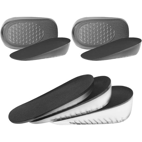 Gel Height Increase Insole, 2 Pairs Invisible Lift Inserts, Elastic Shock Absorption Heel Cushion Pads Half Increased Heel Shoe Lifts, Elevator Shoe Insoles for Men and Women