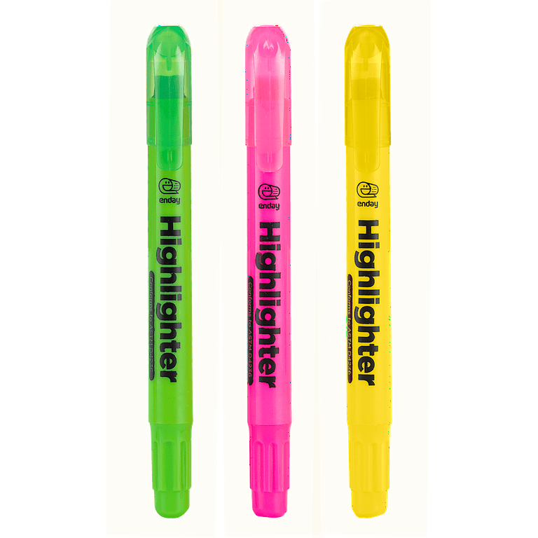 Enday Gel Highlighter, Bible Pages and School Journaling Safe Highlighters  No Bleed, Smearing or Fading, Assorted Fluorescent Highlighter Study Set in