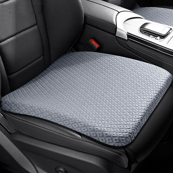 Gel-Infused Cooling Car Seat Cushion - 4D Airflow Memory Foam Pad with Anti-Slip Base for Driving/Office/Home, Ergonomic Support (18x18In, Blue)