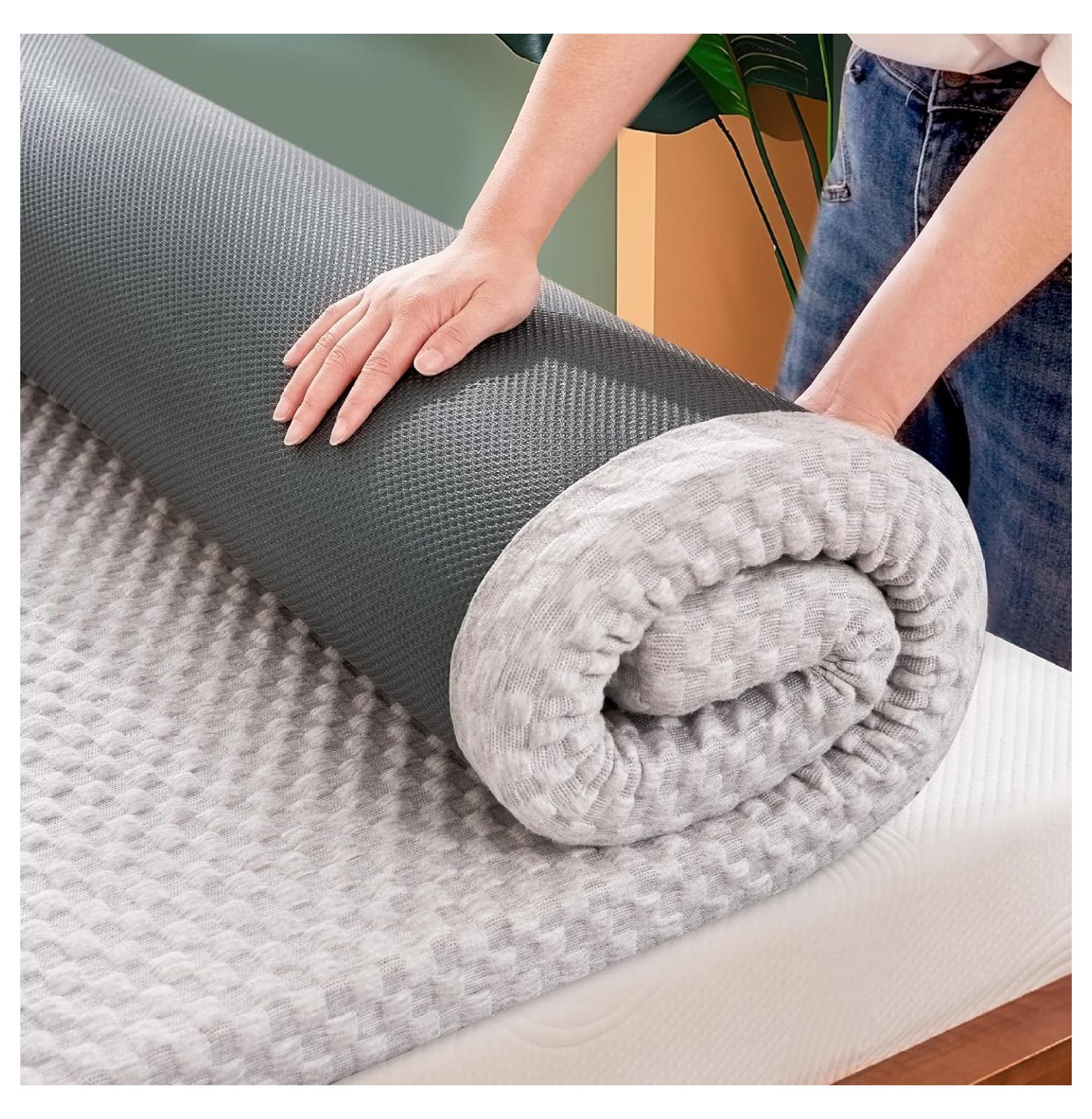 packing foam mattress topper garbage bags straps