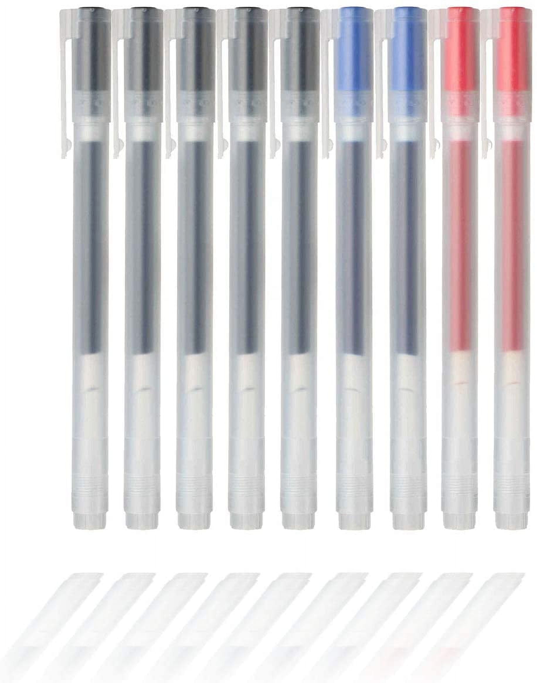 Gel Ink Ballpoint Pens 0.38mm Set of 9 Pack (5 Black 2 Blue 2 Red) Red-2