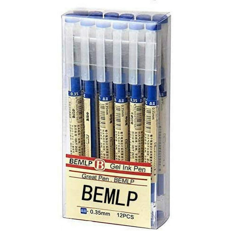 Gel Ink Pen Extra fine point 0.35mm Blue Liquid Rollerball Pens Quick  Drying Maker Pen School Office student Exam Writing Stationery Supply 12  Pcs/Set