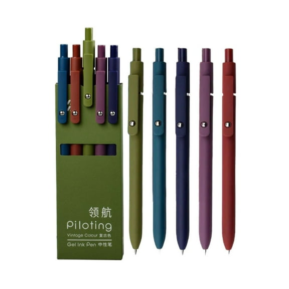 Gel Ink Pens,5 Pack Quick Dry Black Ink Pens,Colored Barrel,Soft Grip,Smooth Writing for Journaling,Writing and Note-Taking,Cute Home and Office Supplies,Gifts for Women(5.71") (Army Green)