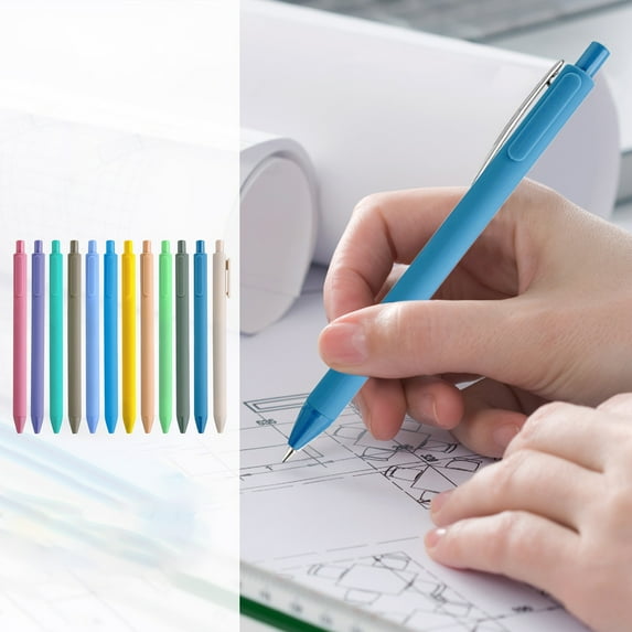 Gel Ink Rollerball Pens Multicolor Set | 0.5mm Smooth Liquid Ink | 40ml Refill | Ergonomic Plastic Body | Soft Writing Experience | 12-Pack | Lightweight & Durable | Office Home Journaling
