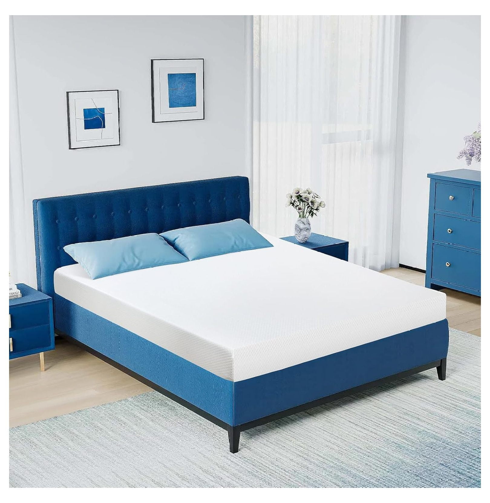 Gel Memory Foam Mattress 6 inch Full Size Mattress with Removable Soft