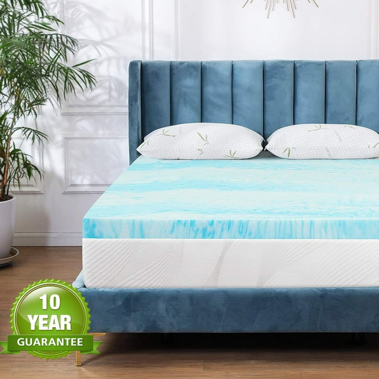 Gel Memory Foam Mattress Topper, Full, 2 inch, Pressure Relief