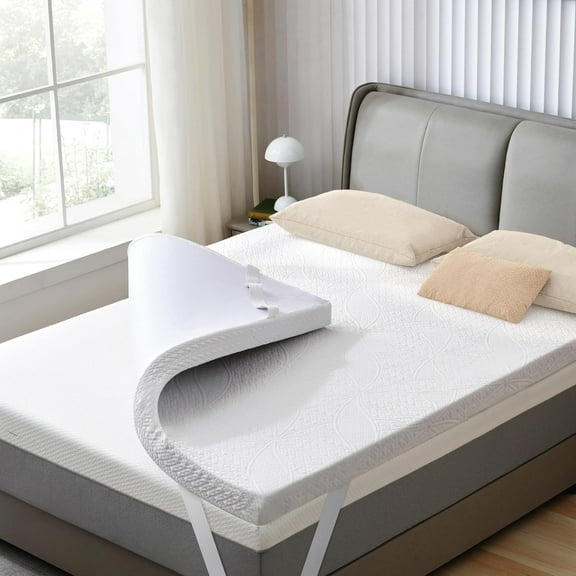 Gel Memory Foam Mattress Topper Ventilated Soft Pressure Relieve Mattress Pad, Breathable Bed Topper, Twin Size