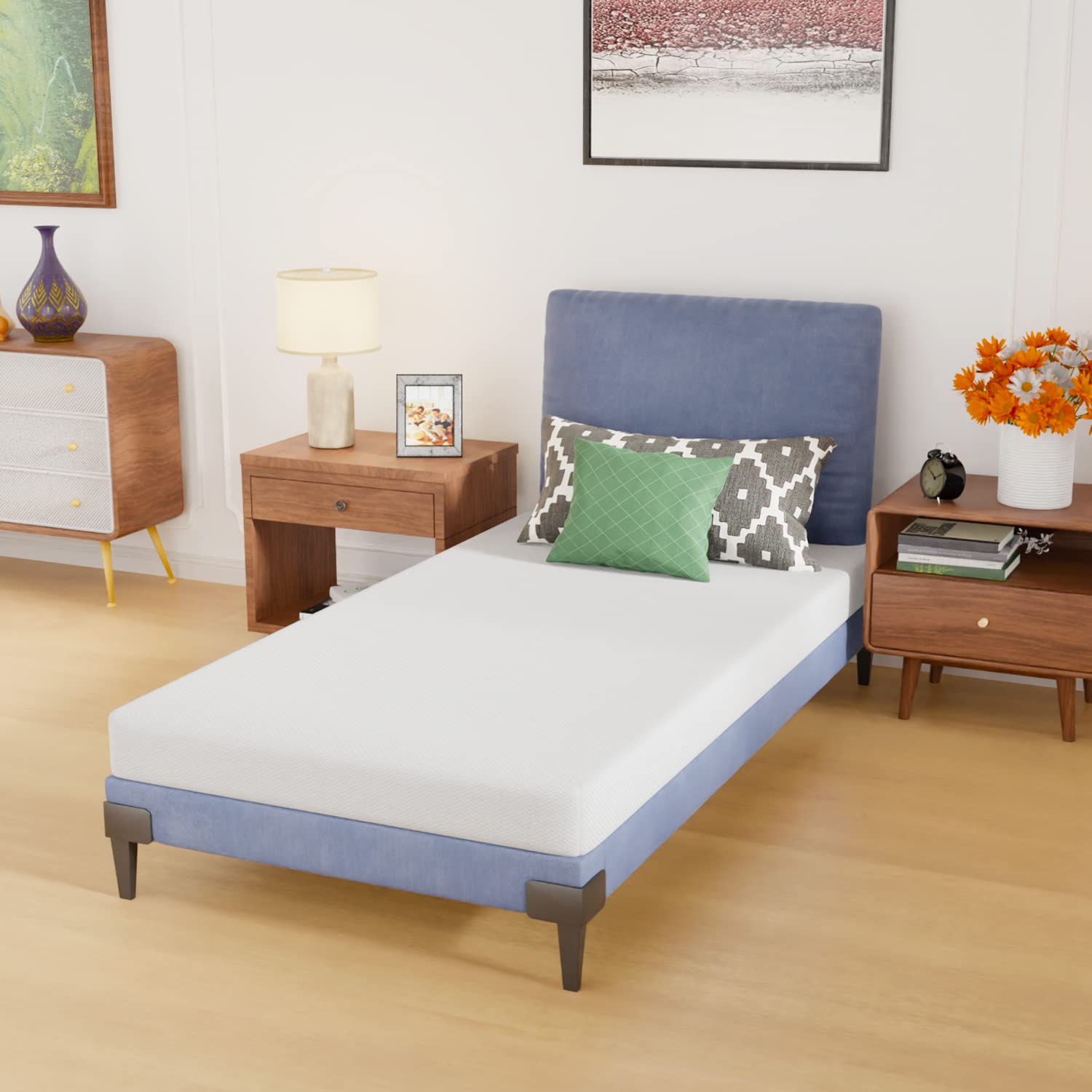 Gel Memory Foam Mattress Twin Size 5 Inch Medium Firm, CertiPUR-US ...