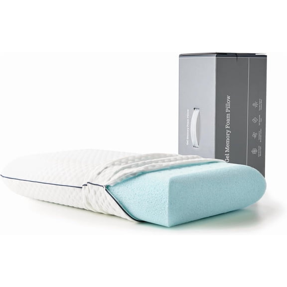 Gel Memory Foam Pillow Standard Size 2 Pack Medium Firm