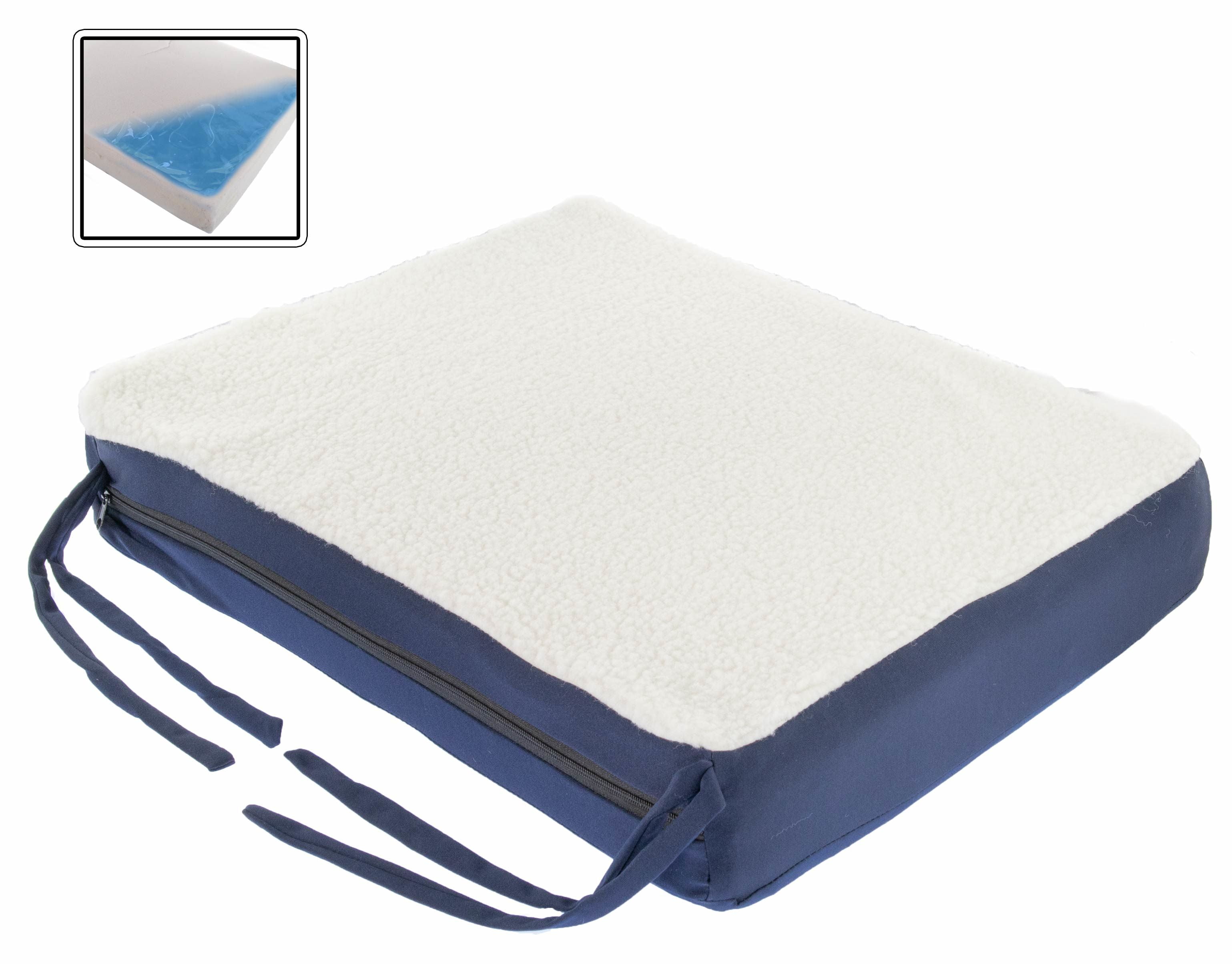 Gel Memory Foam Seat Cushion with Chair Ties - Orthopedic Seat Pad for  Office, Car, Truck, and Wheelchair - Cooling Comfort, Portable, Pressure  Relief & Superior Support - Washable Cover 