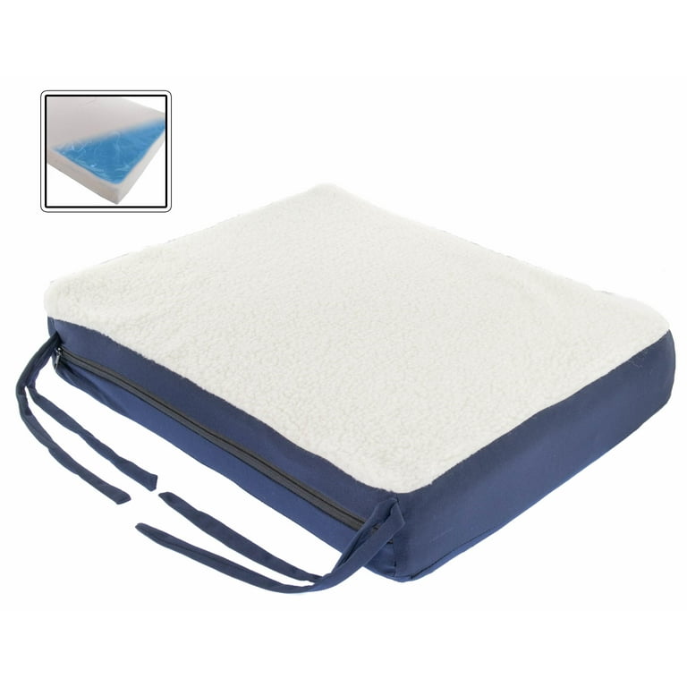 Gel Memory Foam Seat Cushion with Chair Ties - Orthopedic Seat Pad for  Office, Car, Truck, and Wheelchair - Cooling Comfort, Portable, Pressure  Relief & Superior Support - Washable Cover 