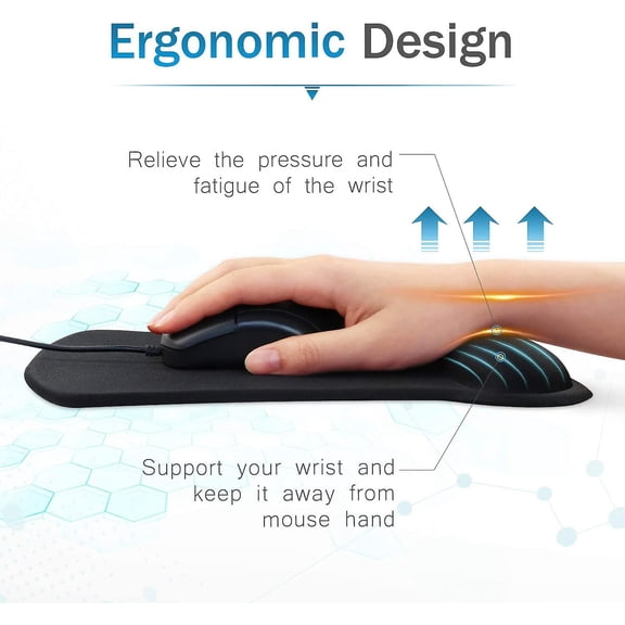 Gel Mouse Pad With Wrist Support Wrist Rests 12.09.251.50 Inches (Black, 1 Pack)