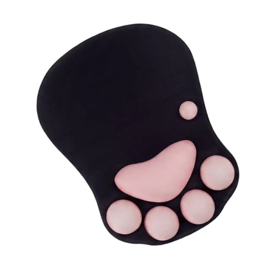 Gel Mouse Pad with Wrist Rest, Ergonomic Mouse Pad Cat's Paw Comfortable Memory Foam Non-Slip Base Soft for Computer Laptop Office, Black Pink