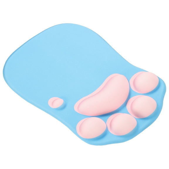 Gel Mouse Pad with Wrist Rest, Ergonomic Mouse Pad Cat's Paw Comfortable Memory Foam Non-Slip Base Soft for Computer Laptop Office, Blue Pink