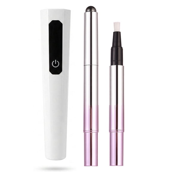 Gel Nail Pen 3ml with Mini UV Nail Lamp Kit, Shimmer Satin Finish All‑in‑One Nail Art Gel Pen, Easy Application No Spill, Portable DIY Manicure Set for Home Travel Beginner Nail Decor
