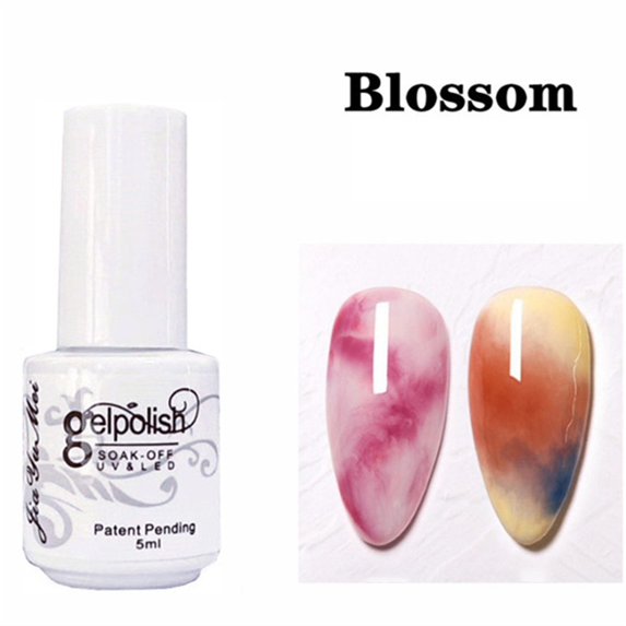 Gel Nail Polish, 5Ml Blossom (Clear Blooming Gel) - No-Wipe Top Coat & Reinforced Base Gel Set, Manicure Nail Gel Polish 5Ml, Nail Polish Easter Mother'S Day Nail Care Makeup Organizers