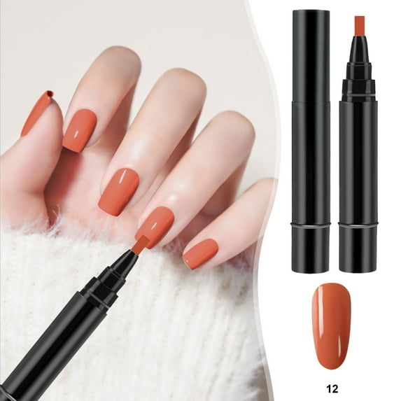 Gel Nail Polish Brush Pen for DIY Nail Art, Soak-Off LED Curable Formula, Fine Tip Marker for Drawing Designs, Long-Lasting Chip Resistant, 8ml