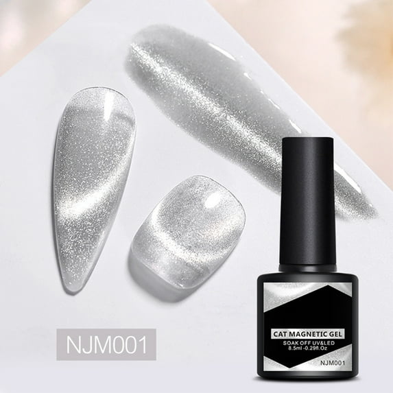 Gel Nail Polish, Magnetic Nail Polish, Holographic Glitter Translucent Jelly Color Eye Gel Polish with Magnet, Easy Application and Safe formula for Salon and DIY At Home Use