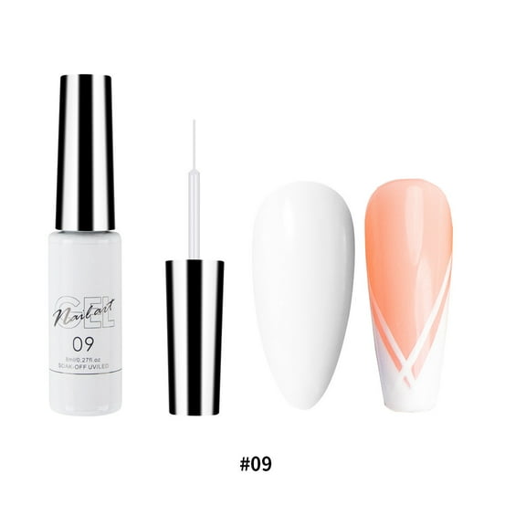 Gel Nail Polish, Nail Lacquer, Pull-String Line Drawing Glue for Nail Art, Easy Application Thin Brush Head, Soak-Off Cured Long-Lasting Effect, Neon Glitter Shades for Detailed Designs