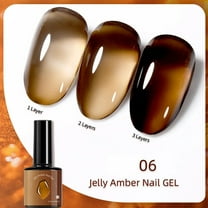 Gel Nail Polish, Soak Off Gel Polish, Jelly Amber Gradient Nail Art Kit, Translucent Long-Lasting High Gloss Finish Manicure Set for Salon and Home Use