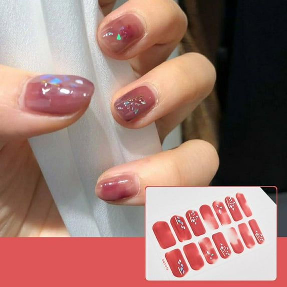 Gel Nail Stiers Full Nail Wraps Semi Cured Gel Nail Polish Strips Glitt Z3