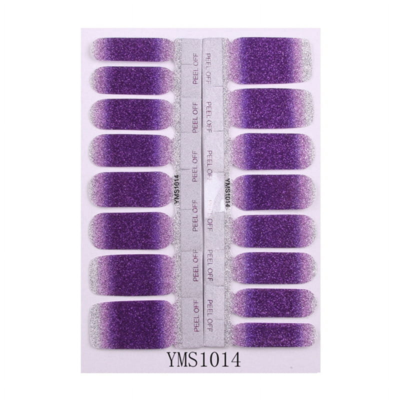 Gel Nail Stickers Glitter Gradient Color Shine Full Wraps Nail Polish Stickers Decal Strips Self