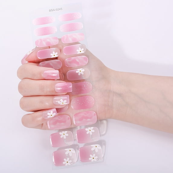 Gel Nails Stickers Full Covers Adhesive French Manicure Strips Quick Apply Not Lamp Light Required Salon Quality