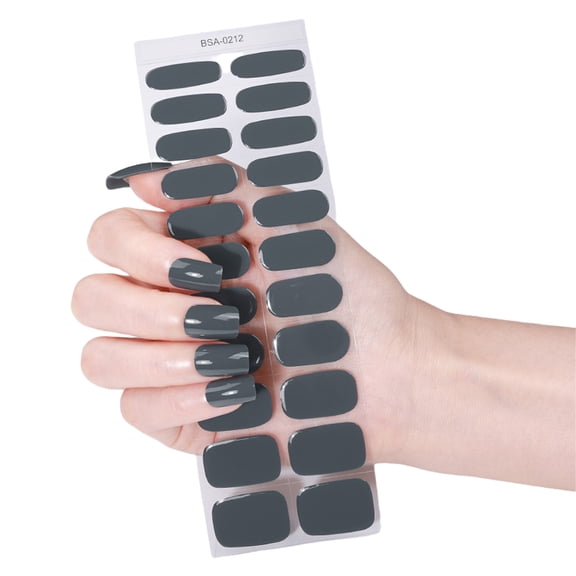 Gel Nails Stickers Set 22Pcs Full Covers Gel Nails Wraps Quick Application Without UV Light Needed for Fashion Women