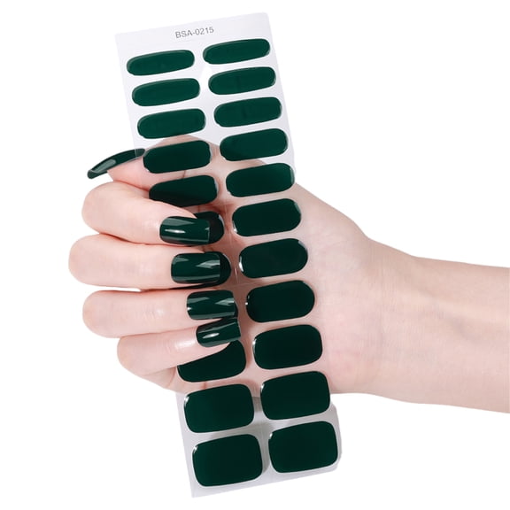 Gel Nails Strips Set 22Pcs Nails Stickers Without UV Light Needed Easy Application for Home Travel and Party Wedding