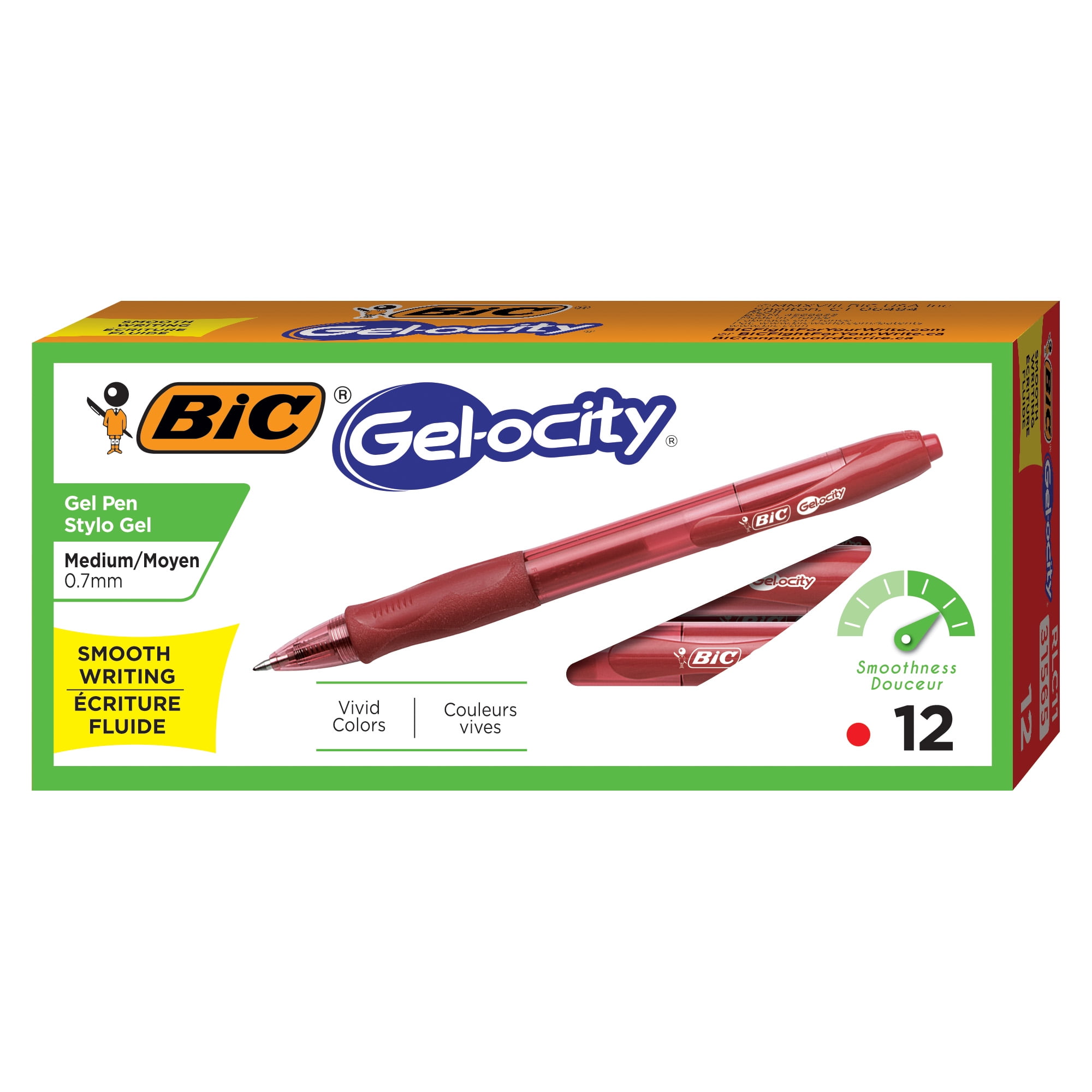 Gel-Ocity Gel Pen, Retractable, Medium 0.7 Mm, Red Ink, Translucent Red Barrel, Dozen | Bundle of 5 Dozen