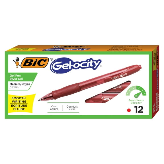 Gel-Ocity Gel Pen, Retractable, Medium 0.7 Mm, Red Ink, Translucent Red Barrel, Dozen | Bundle of 5 Dozen