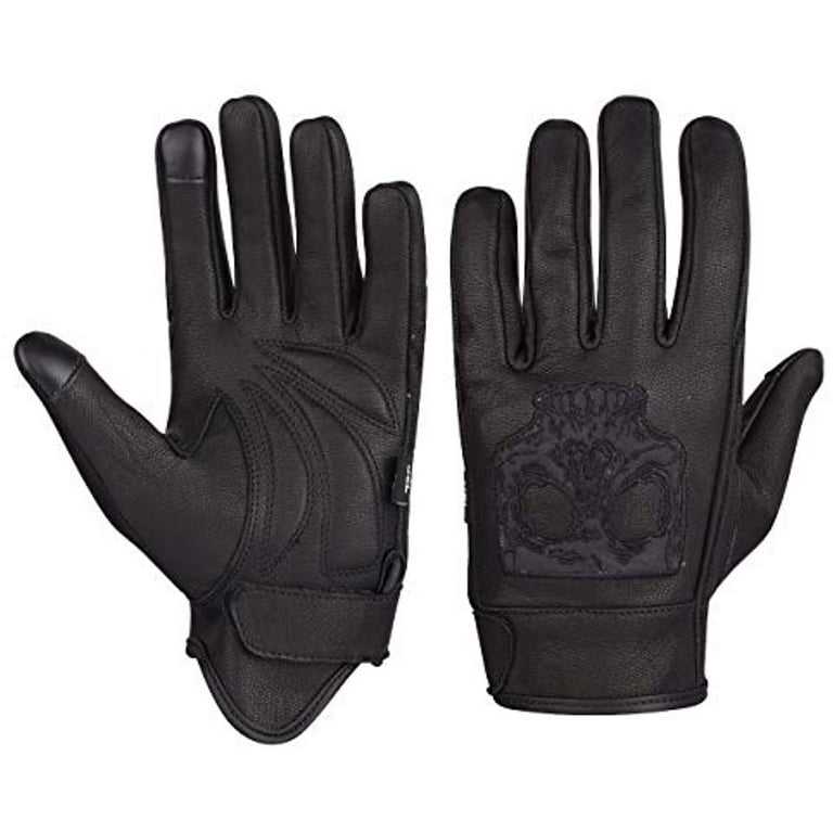 Gel Palm Riding Gloves with Skull
