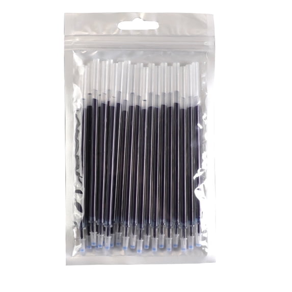 Gel Pen Refills 50 Pack | Smooth Flowing Ink Replacement Cartridges | 20ml Black | Precision Writing for Office, Scrapbooking, Arts & Crafts, DIY Projects