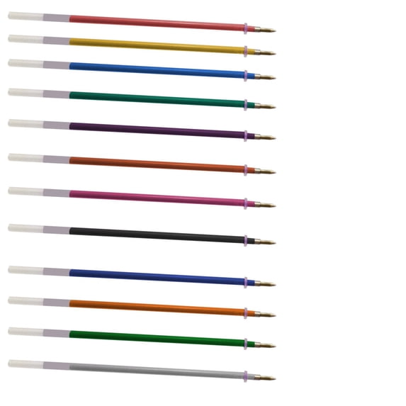 Gel Pen Refills Bulk, Glitter Ink Refills, 12/24/36-Pack Replacement Pen Nibs, Colorful Ink Refills, Coloring Refills, Refill Cartridges Pen for Journaling, Coloring, and Home Office Use