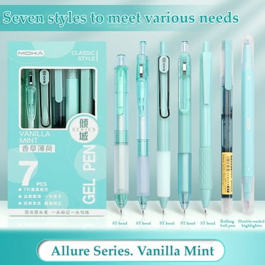 Gel Pen Set, Cute Writing Pens with Black Ink, 0.5 mm Smooth Fine Point