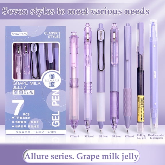 Gel Pen Set, Cute Writing Pens with Black Ink, 0.5 mm Smooth Fine Point