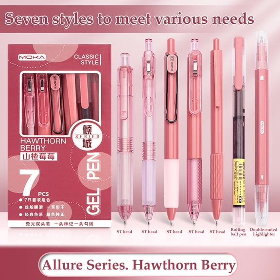 Gel Pen Set, Cute Writing Pens with Black Ink, 0.5 mm Smooth Fine Point