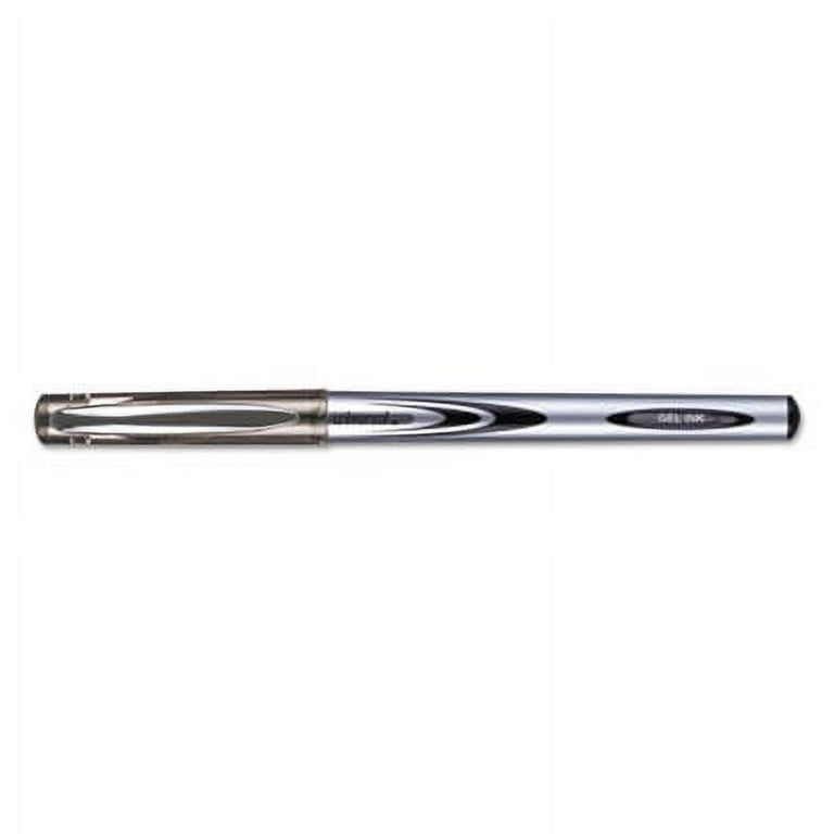 Gel Pen, Stick, Medium 0.7 mm, Black Ink, Silver/Black Barrel, Dozen Gel Pen, Stick, Medium 0.7 mm, Black Ink, Silver/Black Barrel, Dozen