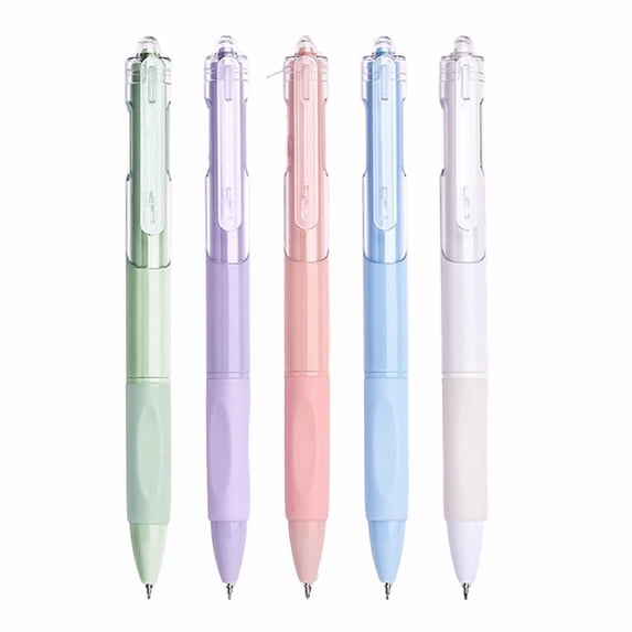 Gel Pens, 0.5mm Fine Point Quick Dry Blue Ink Pens Retractable, 5 Pack Adorable Colorful Barrel Smooth Writing Pen for Journaling Study Office Supplies, Aesthetics Gifts for Women Men,Mousse
