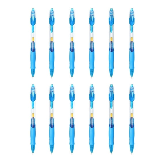 Gel Pens 12 Count 0.5mm Fine Point Blue Ink Retractable Smooth Writing Pens with Non-Slip Grip for Office Journaling Note Taking Campus Use