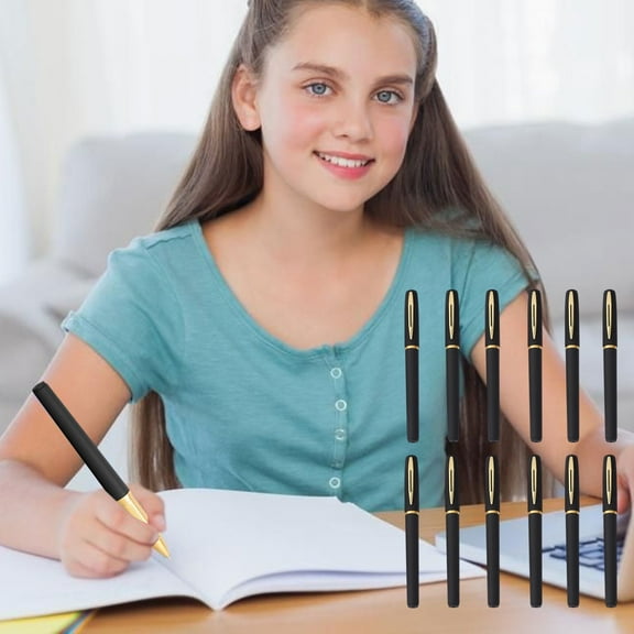 Gel Pens 12 Pack 0.5mm Black Ink Fine Point Smooth Writing Pens for Journaling Note Taking | Non-Slip Frosted Grip, Durable Clip, No Smear or Bleed | 14.7cm Plastic Barrel, 100g Pack