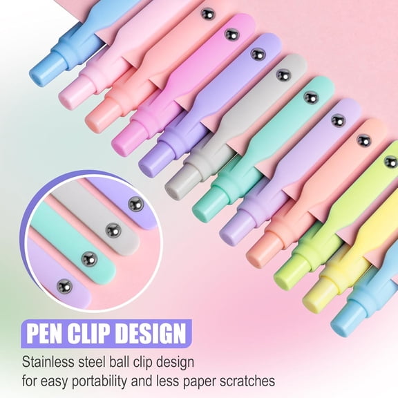 Gel Pens 12 Pack 0.5mm Fine Point Quick Dry Black Ink Comfortable Grip Journaling Office Desk Supplies