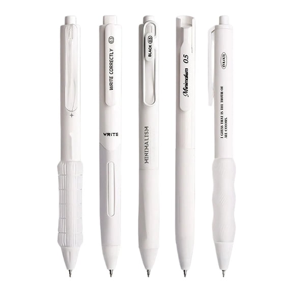 Gel Pens 5 Pack 0.5Mm Retractable Smooth Writing No Smear With Ergonomic Grip