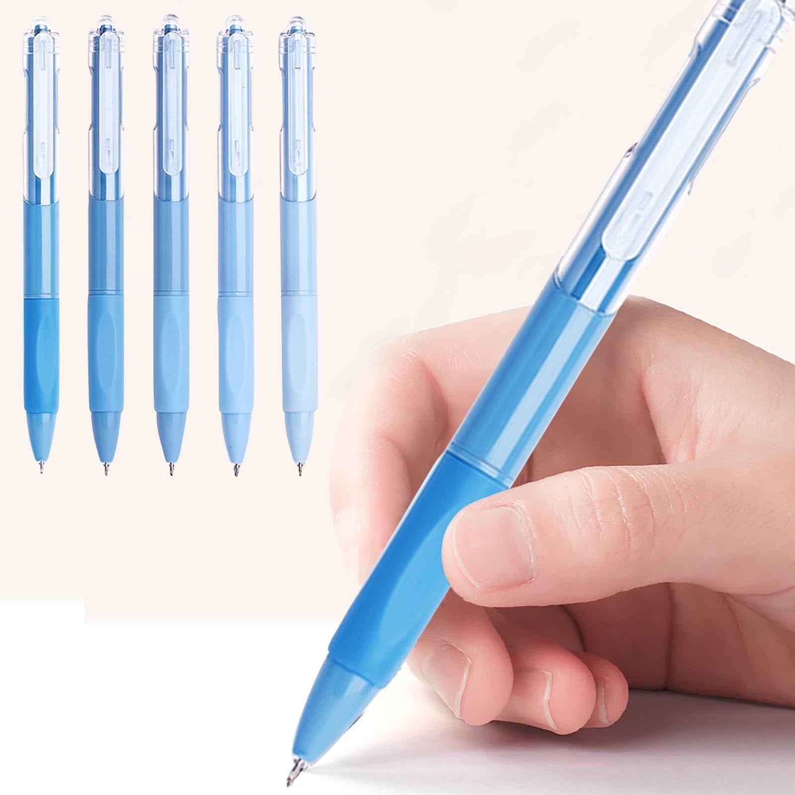 Gel Pens, 5 Pcs 0.5Mm Blue Ink Pens Fine Point Smooth Writing Pens, HighEnd Series Pens for