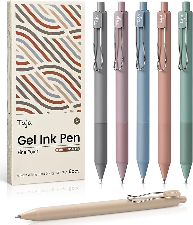 12-Pack Colored Gel Pens - Retro Ink, 0.5mm Fine Point, Smooth Writing For Journaling, School, Office