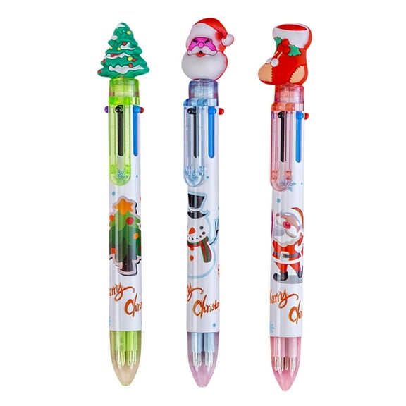 Gel Pens Ballpoint Pens 6 Color Christmas Ballpoint Pen Retractable Christmas Pattern Ballpoint Pen Cute Pen Color Multifunction Marker for Journaling Note Taking Writing 2ML