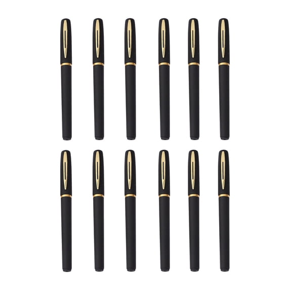 Gel Pens, Fine Point Pens, 12 Pcs 0.5mm Black Ink Smooth Writing Gel Pens for Journaling Note Taking Office Use, Non Slip Frosted Grip Durable Plastic Body